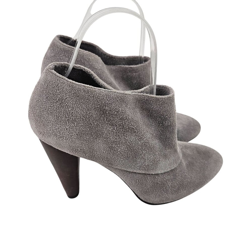 Cole Haan Gray Suede Ankle Booties Womens 7B Slip On Boots Cone Heel Dressy - Picture 5 of 8